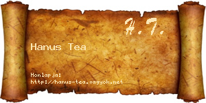 Hanus Tea névjegykártya